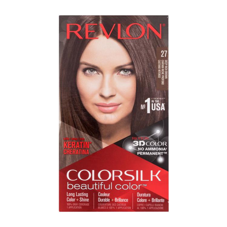 Revlon Colorsilk Beautiful Color Farba na vlasy pre ženy Odtieň 27 Deep Rich Brown Set