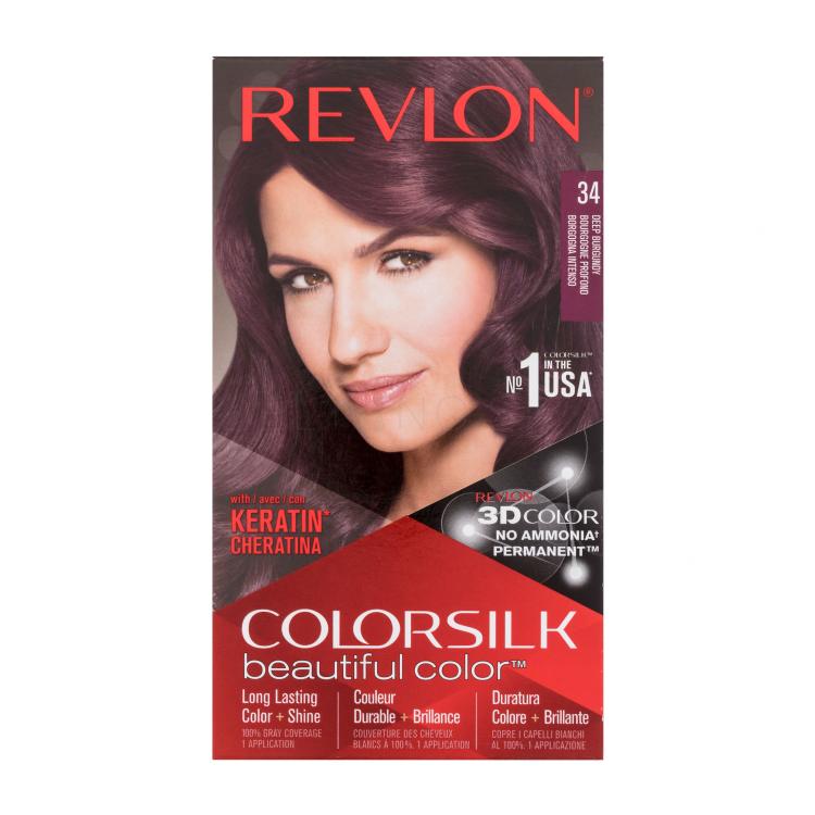 Revlon Colorsilk Beautiful Color Farba na vlasy pre ženy Odtieň 34 Deep Burgundy Set
