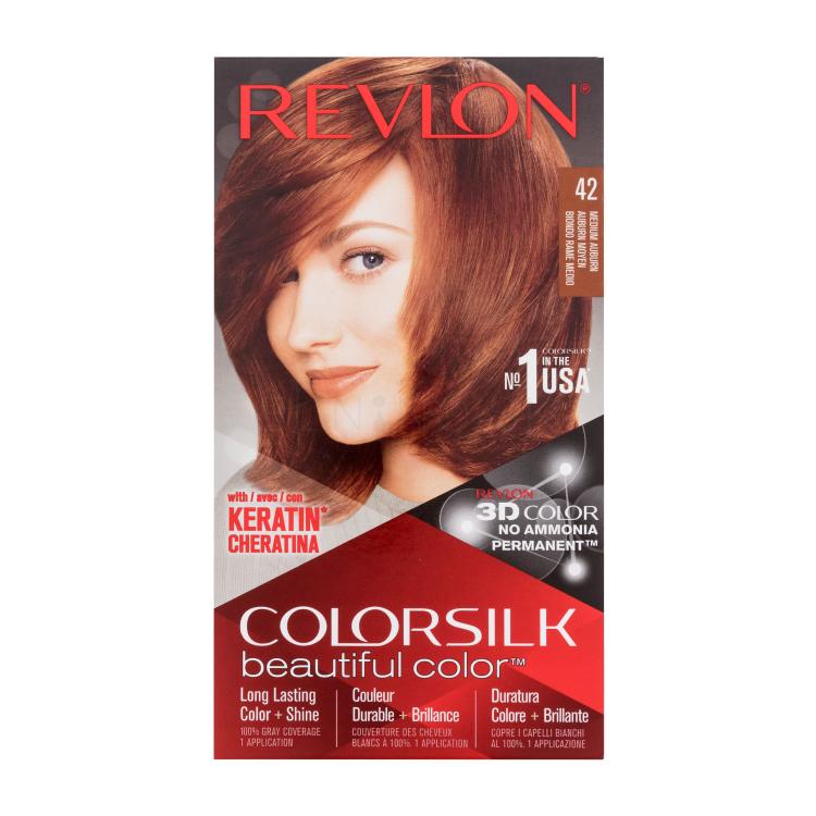 Revlon Colorsilk Beautiful Color Farba na vlasy pre ženy Odtieň 42 Medium Auburn Set
