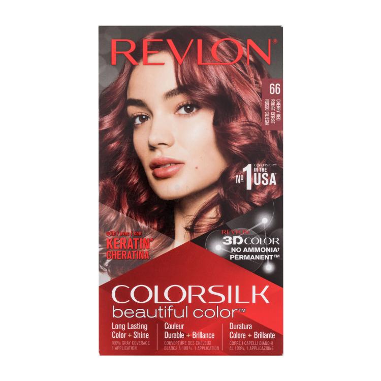 Revlon Colorsilk Beautiful Color Farba na vlasy pre ženy Odtieň 66 Cherry Red Set