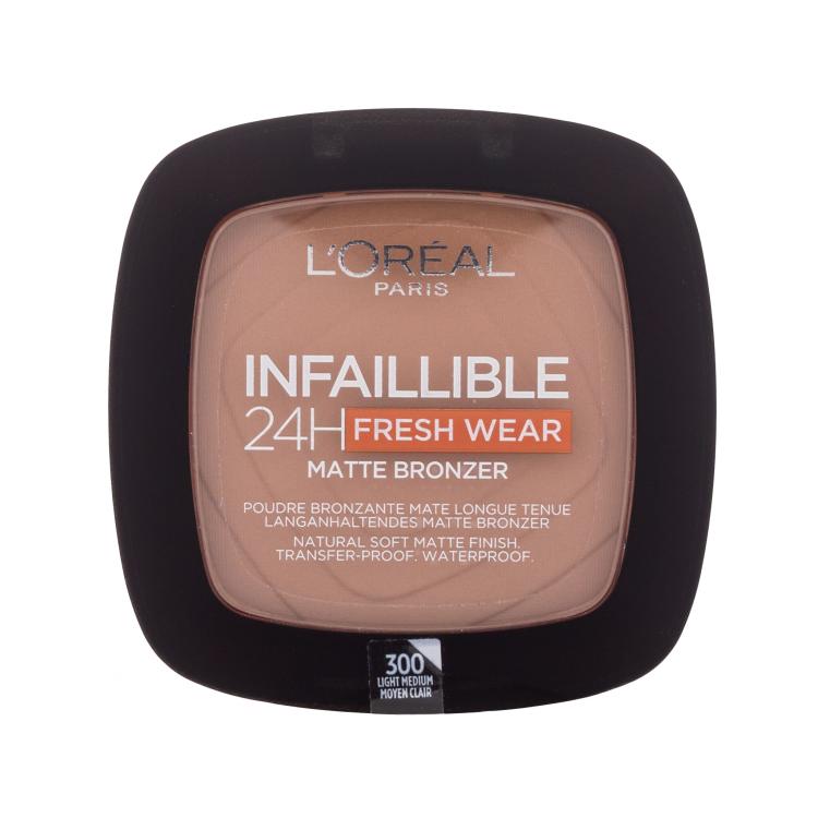 L&#039;Oréal Paris Infaillible 24H Fresh Wear Matte Bronzer Bronzer pre ženy 9 g Odtieň 300 Light Medium