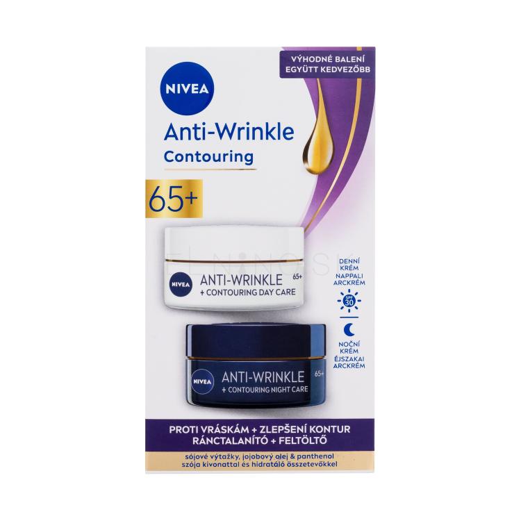 Nivea Anti-Wrinkle + Contouring Duo Pack Darčeková kazeta denný pleťový krém Anti-Wrinkle Contouring SPF30 50 ml + nočný pleťový krém Anti-Wrinkle Contouring 50 ml