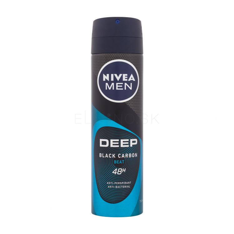 Nivea Men Deep Black Carbon Beat 48H Antiperspirant pre mužov 150 ml