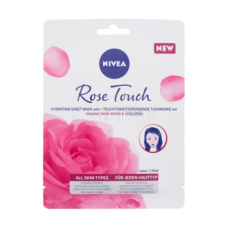 Nivea Rose Touch Hydrating Sheet Mask Pleťová maska pre ženy 1 ks