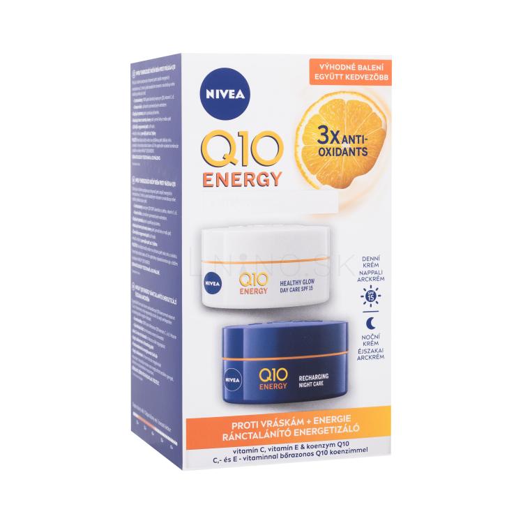 Nivea Q10 Energy Duo Pack Darčeková kazeta denný pleťový krém Q10 Energy SPF15 50 ml + nočný pleťový krém Q10 Energy 50 ml
