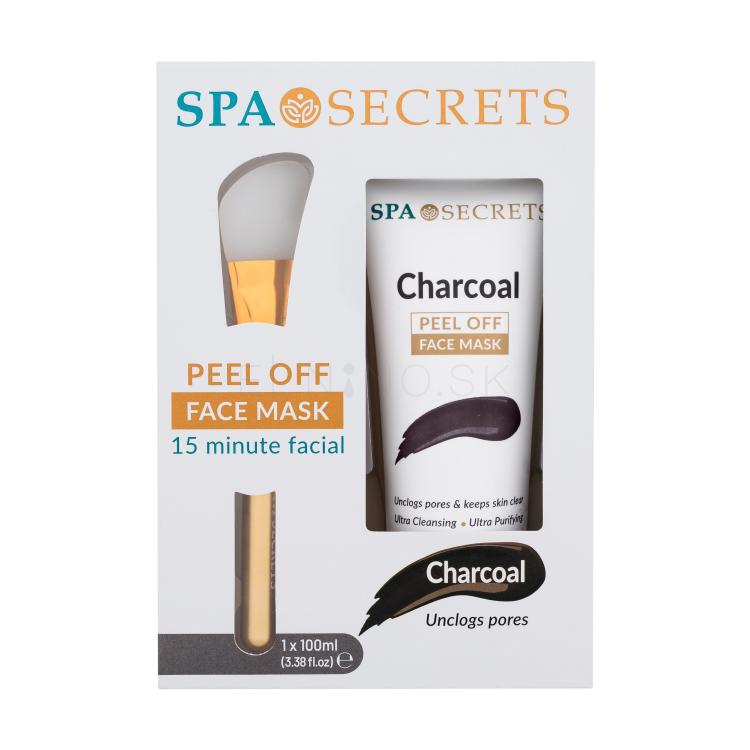 Xpel Spa Secrets Charcoal Peel Off Face Mask Darčeková kazeta pleťová maska Spa Secrets Charcoal Peel Off 100 ml + aplikátor