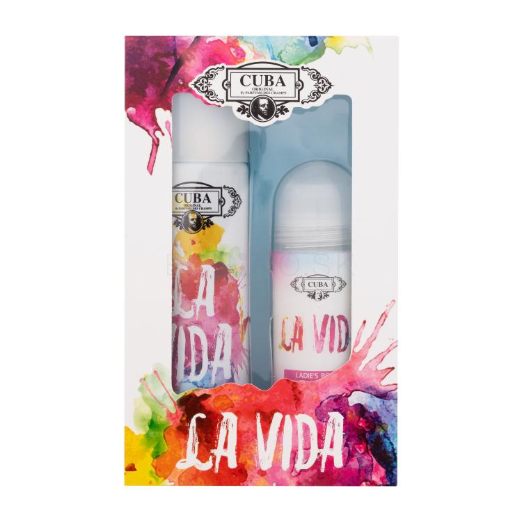 Cuba La Vida Darčeková kazeta pre ženy parfumovaná voda 100 ml + antiperspirant roll-on 50 ml