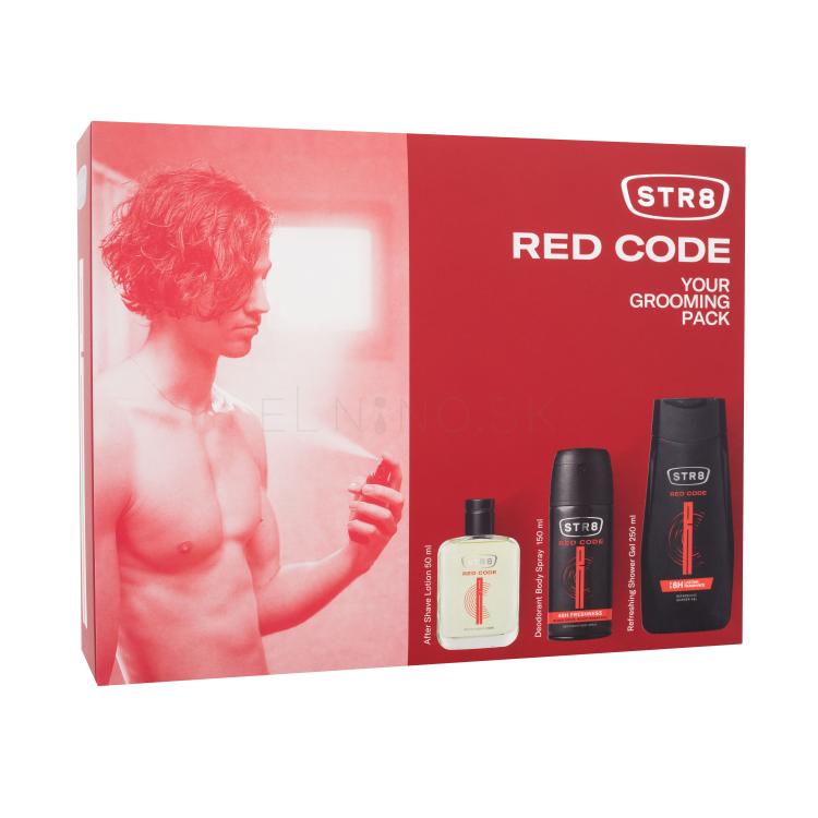 STR8 Red Code Darčeková kazeta voda po holení 50 ml + dezodorant 150 ml + sprchovací gél 250 ml