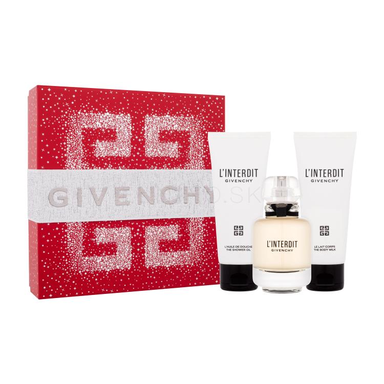 Givenchy L&#039;Interdit Darčeková kazeta parfumovaná voda 50 ml + telové mlieko 75 ml + sprchovací olej 75 ml