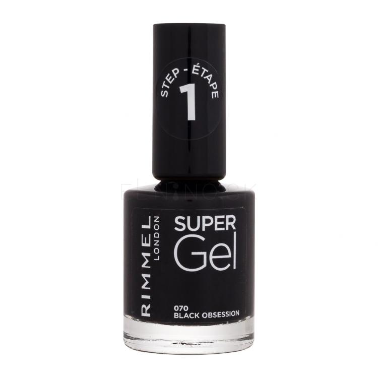 Rimmel London Super Gel STEP1 Lak na nechty pre ženy 12 ml Odtieň 070  Black Obsession