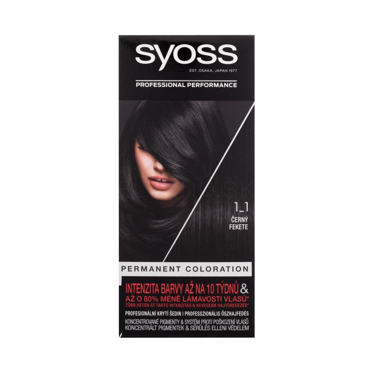 Syoss Permanent Coloration Farba na vlasy pre ženy 50 ml Odtieň 1-1 Black