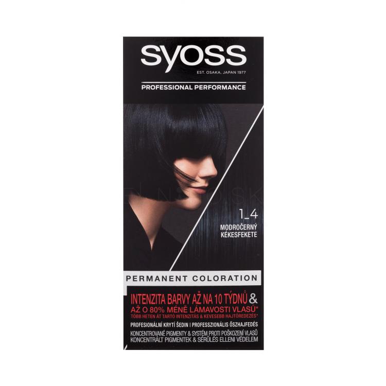 Syoss Permanent Coloration Farba na vlasy pre ženy 50 ml Odtieň 1-4 Blue Black