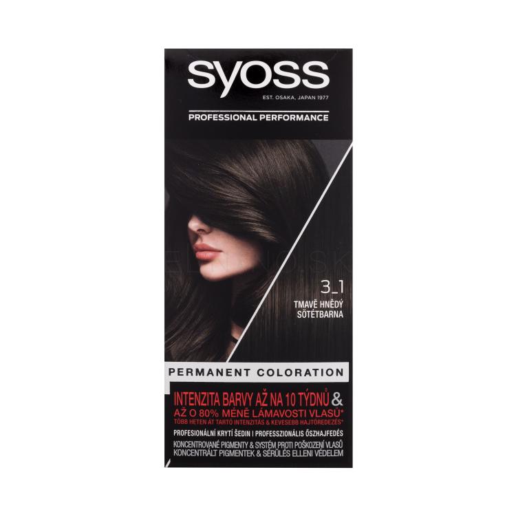 Syoss Permanent Coloration Farba na vlasy pre ženy 50 ml Odtieň 3-1 Dark Brown
