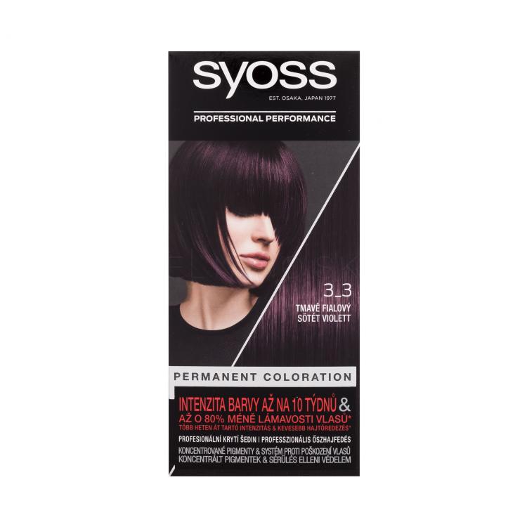 Syoss Permanent Coloration Farba na vlasy pre ženy 50 ml Odtieň 3-3 Dark Violet