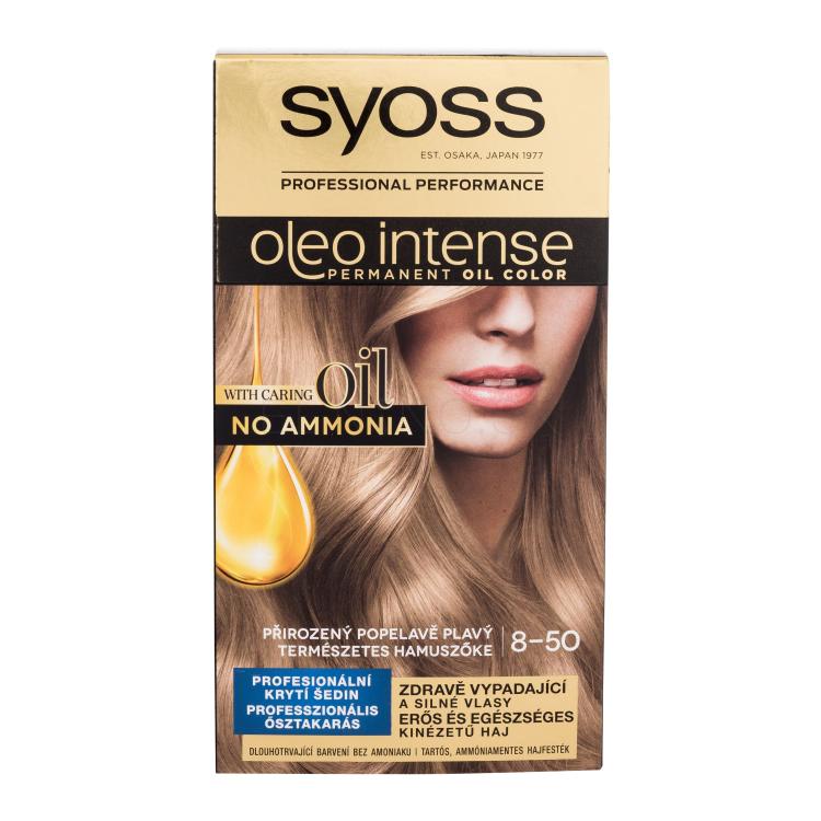 Syoss Oleo Intense Permanent Oil Color Farba na vlasy pre ženy 50 ml Odtieň 8-50 Natural Ashy Blond