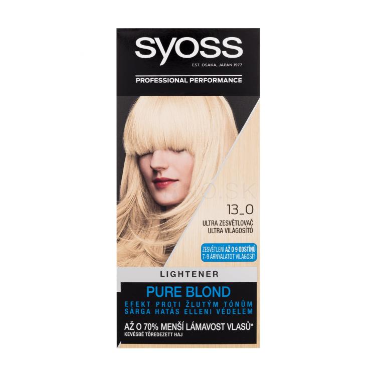 Syoss Permanent Coloration Lightener Farba na vlasy pre ženy 50 ml Odtieň 13-0 Ultra Lightener