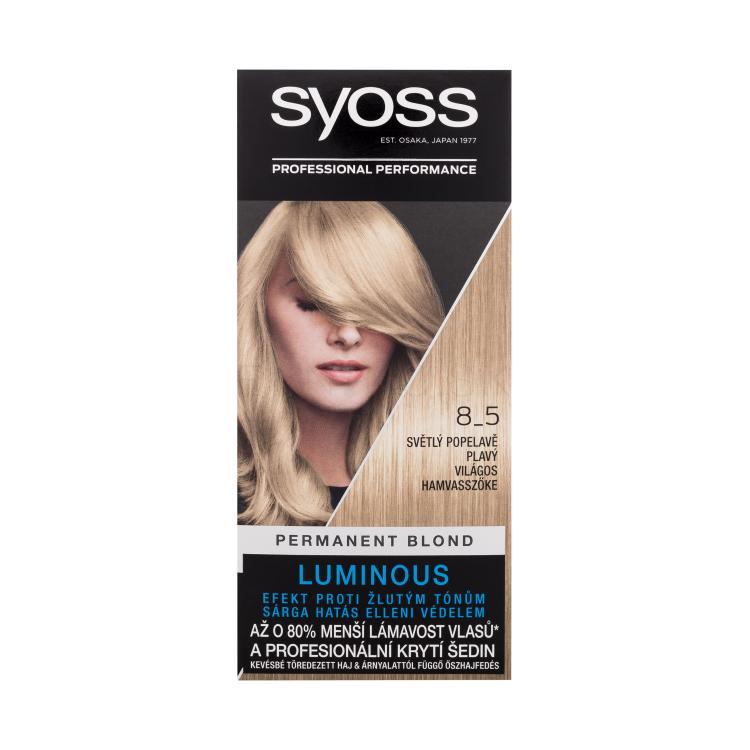 Syoss Permanent Coloration Permanent Blond Farba na vlasy pre ženy 50 ml Odtieň 8-5 Light Ashy Blond