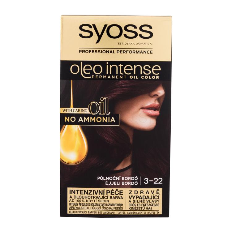 Syoss Oleo Intense Permanent Oil Color Farba na vlasy pre ženy 50 ml Odtieň 3-22 Midnight Bordeaux