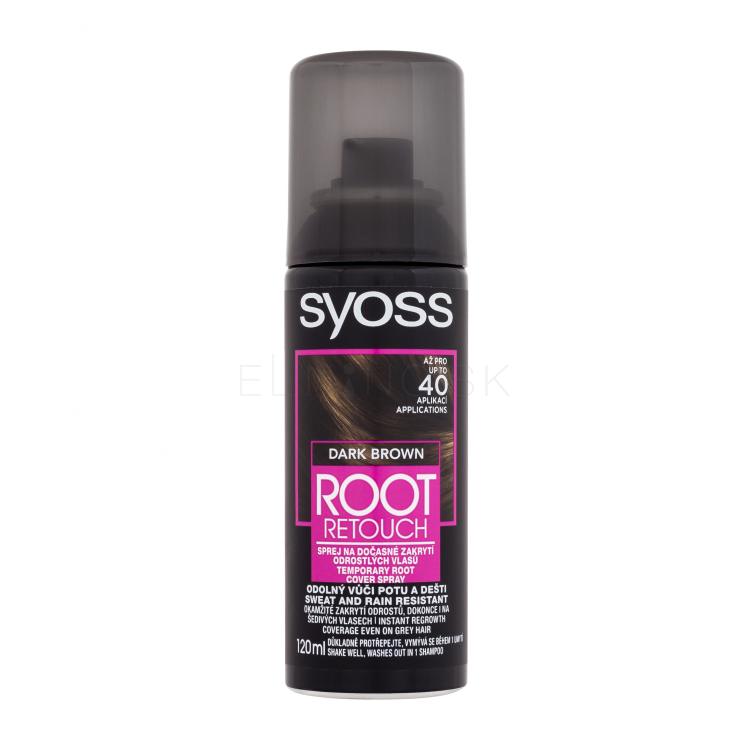 Syoss Root Retoucher Temporary Root Cover Spray Farba na vlasy pre ženy 120 ml Odtieň Dark Brown