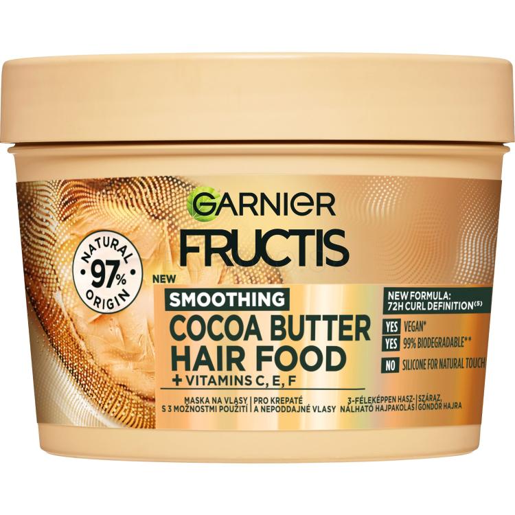 Garnier Fructis Hair Food Cocoa Butter Extra Smoothing Mask Maska na vlasy pre ženy 400 ml