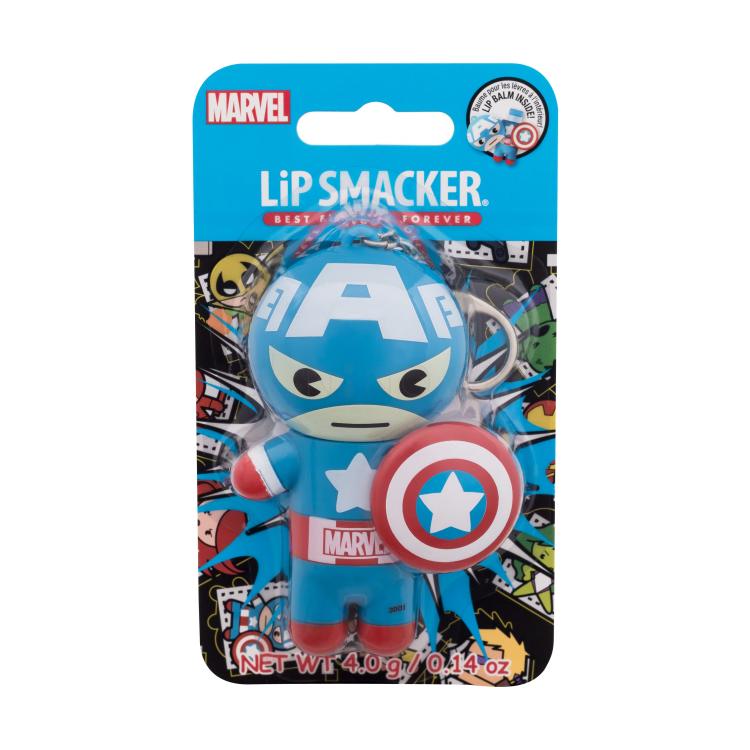 Lip Smacker Marvel Captain America Red, White &amp; Blue-Berry Balzam na pery pre deti 4 g