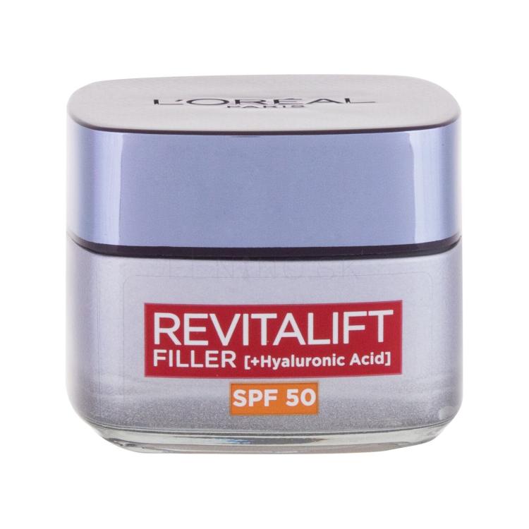 L&#039;Oréal Paris Revitalift Filler HA SPF50 Denný pleťový krém pre ženy 50 ml poškodená krabička