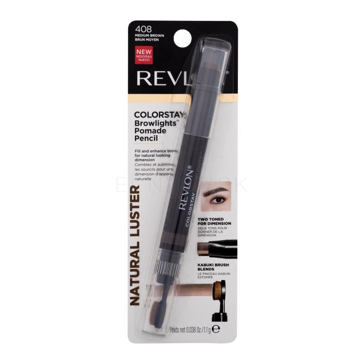 Revlon Colorstay Browlights Pomade Pencil Ceruzka na obočie pre ženy 1,1 g Odtieň 408 Medium Brown