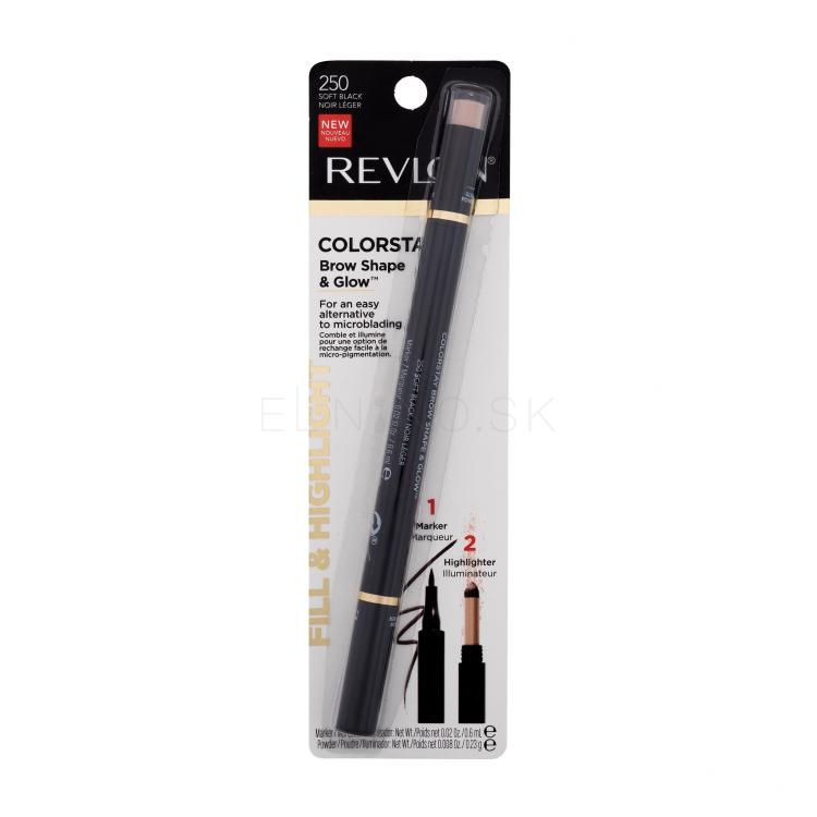 Revlon Colorstay Brow Shape &amp; Glow Ceruzka na obočie pre ženy 0,83 g Odtieň 250 Soft Black