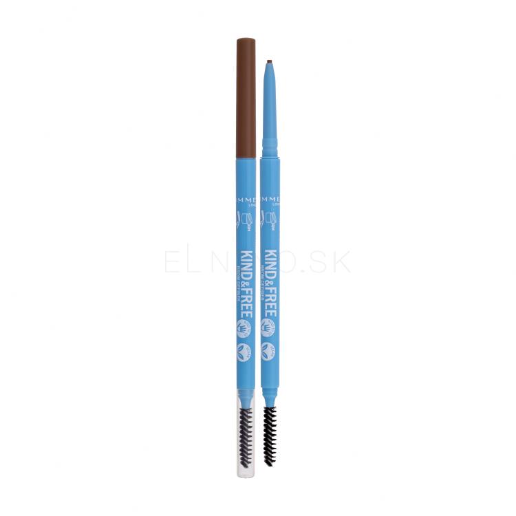 Rimmel London Kind &amp; Free Brow Definer Ceruzka na obočie pre ženy 0,09 g Odtieň 003 Warm Brown