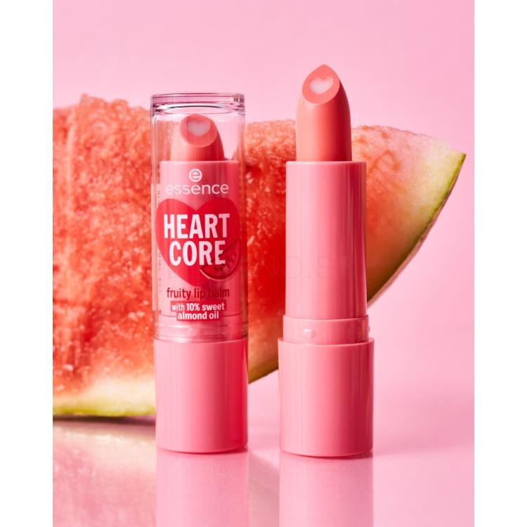 Essence Heart Core Fruity Lip Balm Balzam na pery pre ženy 3 g Odtieň 03 Wild Watermelon