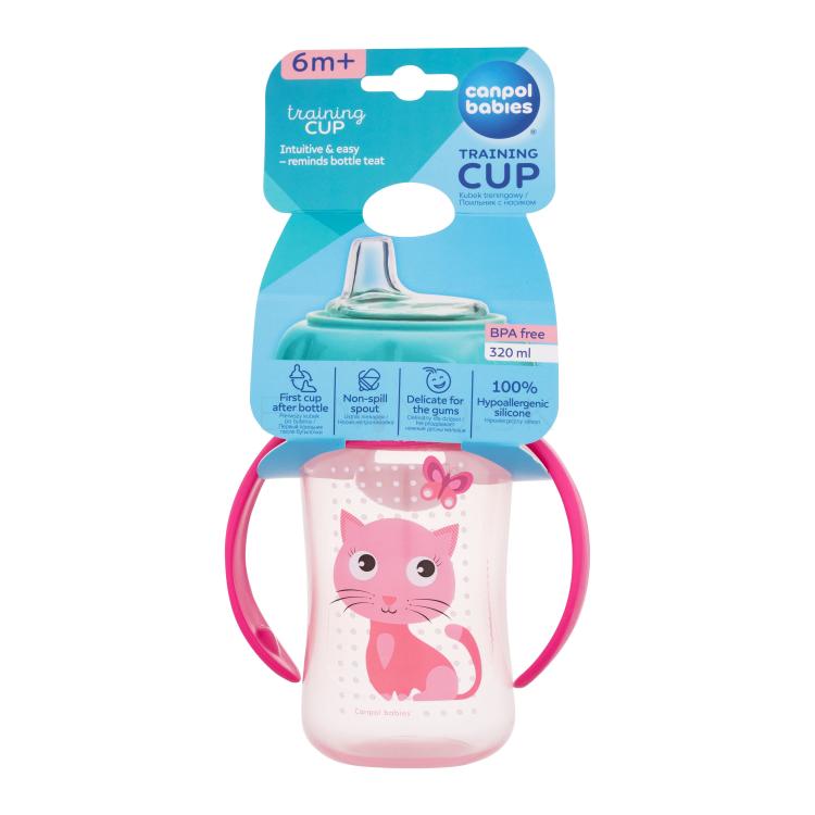 Canpol babies Cute Animals Training Cup Cat Šálka pre deti 320 ml
