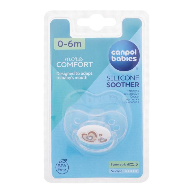 Canpol babies Newborn Baby More Comfort Silicone Soother Hearts 0-6m Cumlík pre deti 1 ks