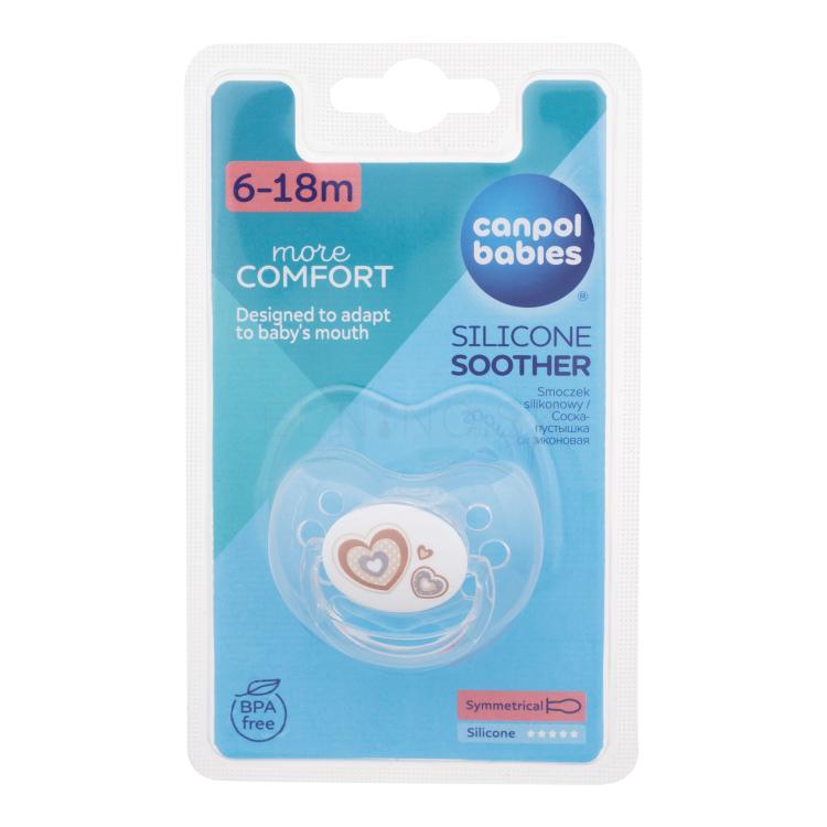 Canpol babies Newborn Baby More Comfort Silicone Soother Hearts 6-18m Cumlík pre deti 1 ks