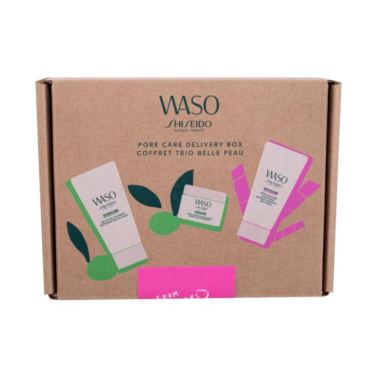 Shiseido Waso Pore Care Delivery Box Darčeková kazeta čistiaci gél Waso Shikulime Gel-To-Oil Cleanser 30 ml + hydratačné sérum Waso Shikulime Mega Hydrating Moisturizer 15 ml + peelingová maska Waso Satocane Pore Purifying Scrub Mask 30 ml