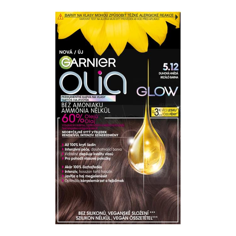 Garnier Olia Glow Farba na vlasy pre ženy 60 g Odtieň 5.12 Rainbow Brown