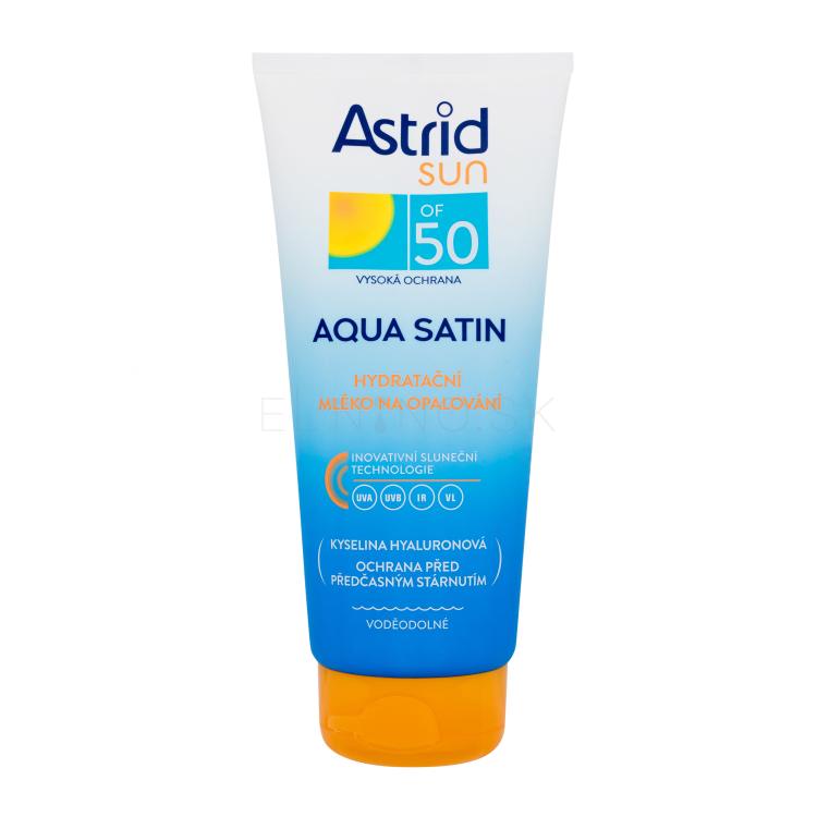 Astrid Sun Aqua Satin Moisturizing Milk SPF50 Opaľovací prípravok na telo 200 ml