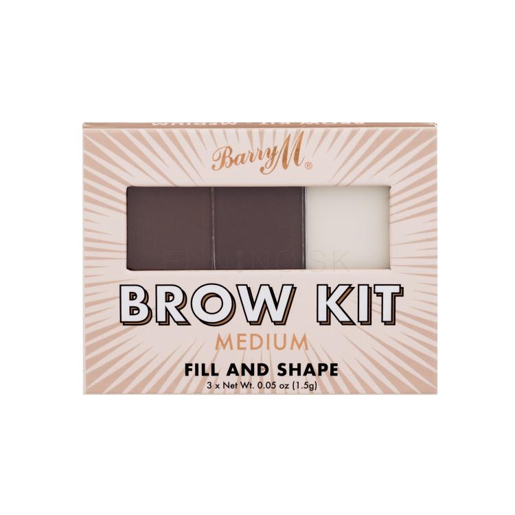 Barry M Brow Kit Set a paletka na obočie pre ženy 4,5 g Odtieň Medium