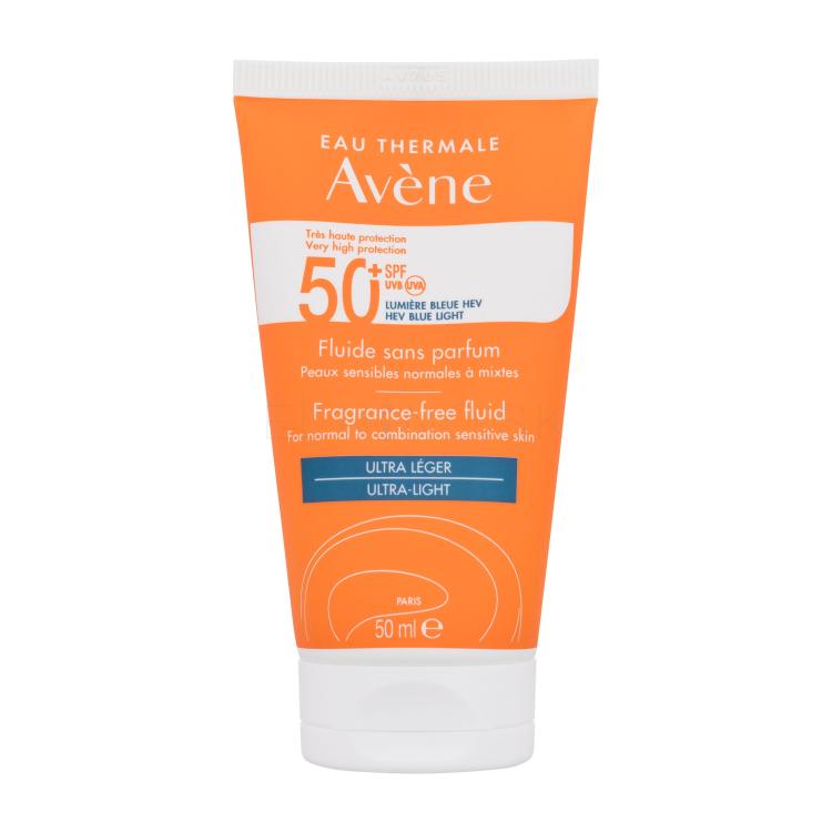 Avene Sun Fragrance-Free Fluid Ultra-Light SPF50+ Opaľovací prípravok na tvár 50 ml poškodená krabička