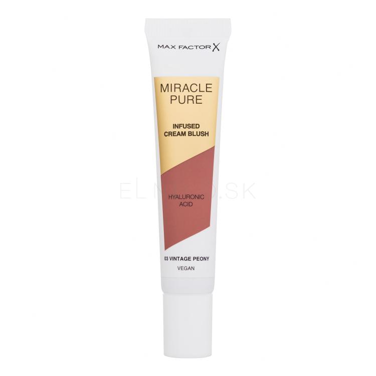 Max Factor Miracle Pure Infused Cream Blush Lícenka pre ženy 15 ml Odtieň 03 Vintage Peony