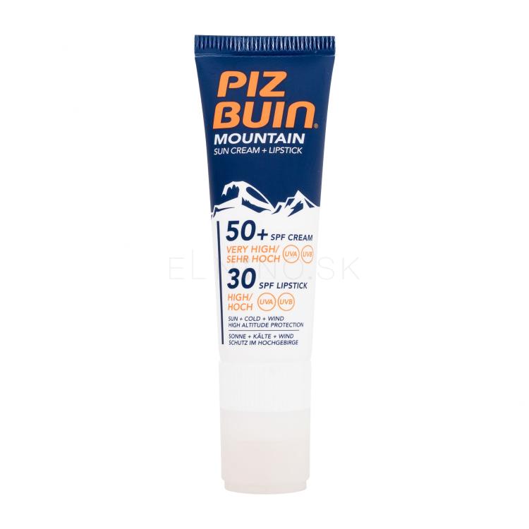 PIZ BUIN Mountain Sun Cream + Lipstick SPF50+ Opaľovací prípravok na tvár 22,3 ml