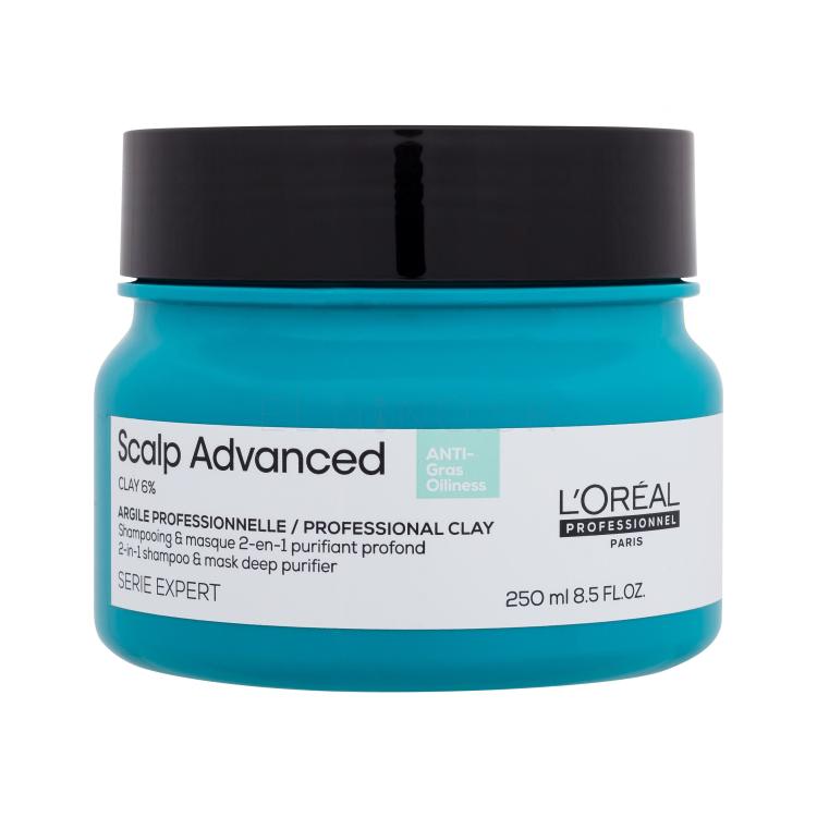 L'Oréal Professionnel Scalp Advanced Anti-Oiliness Professional Clay Maska na vlasy pre ženy 250 ml