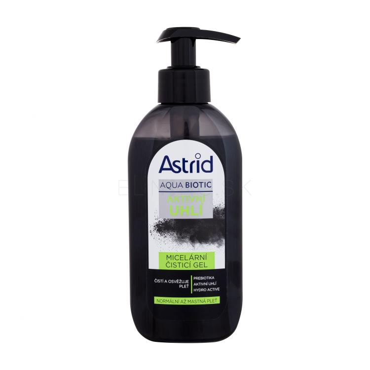 Astrid Aqua Biotic Active Charcoal Micellar Cleansing Gel Čistiaci gél pre ženy 200 ml