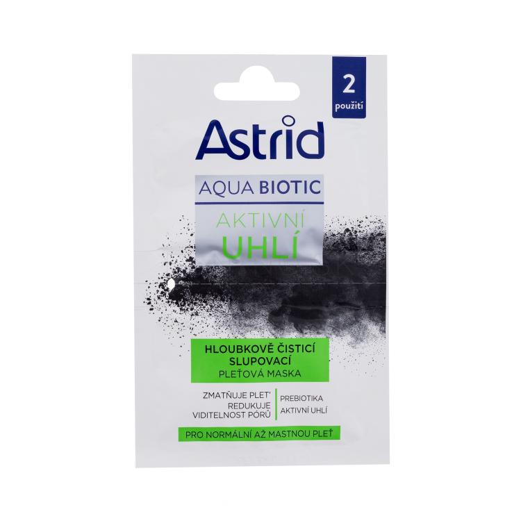 Astrid Aqua Biotic Active Charcoal Cleansing Mask Pleťová maska pre ženy 2x8 ml