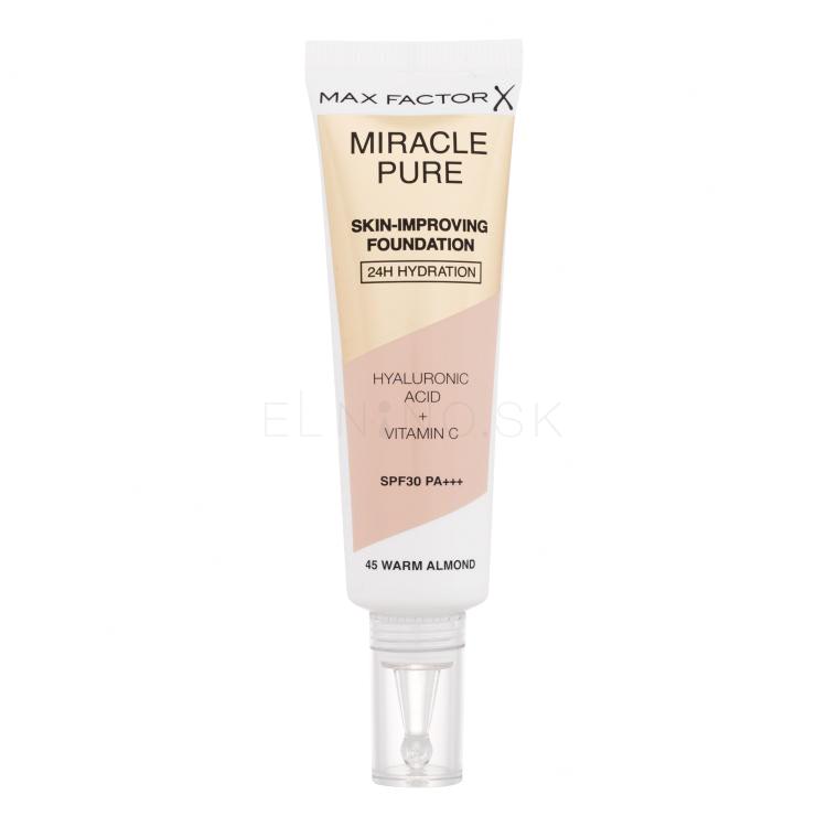 Max Factor Miracle Pure Skin-Improving Foundation SPF30 Make-up pre ženy 30 ml Odtieň 45 Warm Almond