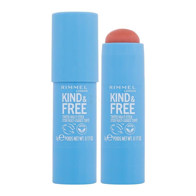 Rimmel London Kind &amp; Free Tinted Multi Stick Lícenka pre ženy 5 g Odtieň 001 Caramel Dusk