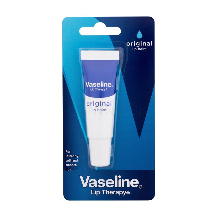 Vaseline Lip Therapy Original Lip Balm Tube Balzam na pery pre ženy 10 g