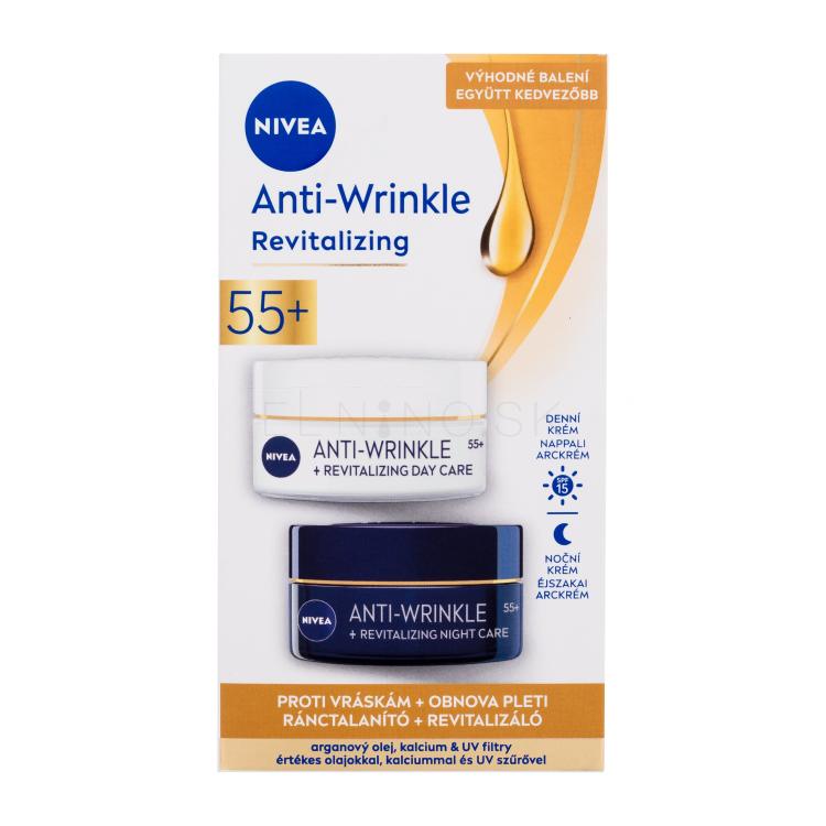 Nivea Anti-Wrinkle Revitalizing Darčeková kazeta denná pleťová starostlivosť Anti-Wrinkle Revitalizing Day Care 50 ml + nočná pleťová starostlivosť Anti-Wrinkle Revitalizing Night Care 50 ml