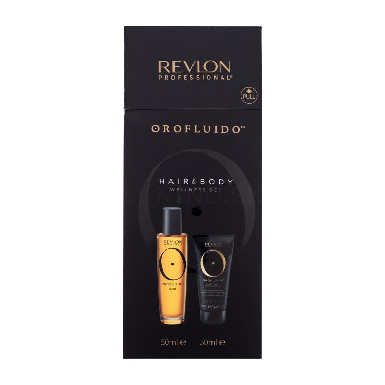 Revlon Professional Orofluido Elixir Darčeková kazeta olej na vlasy Orofluido Elixir 50 ml + telový krém Orofluido Body Cream 50 ml