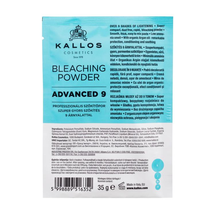 Kallos Cosmetics KJMN Advanced 9 Bleaching Powder Farba na vlasy pre ženy 35 g
