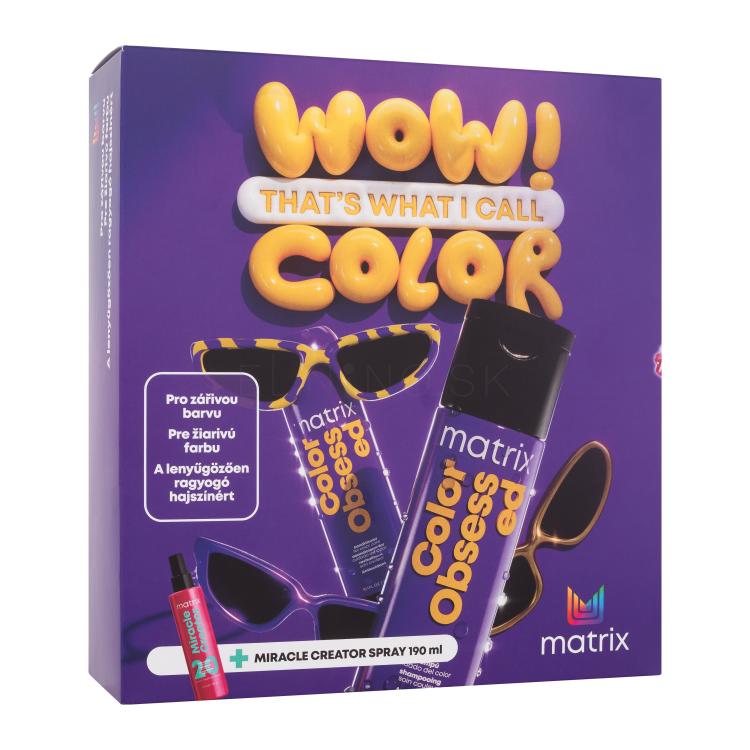 Matrix Color Obsessed Darčeková kazeta šampón Color Obsessed Shampoo 300 ml + kondicionér Color Obsessed Conditioner 300 ml + bezoplachová starostlivosť na vlasy Miracle Creator 190 ml